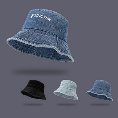 Summer Unisex Bucket Hat Washed Jean Denim Fisherman Hat