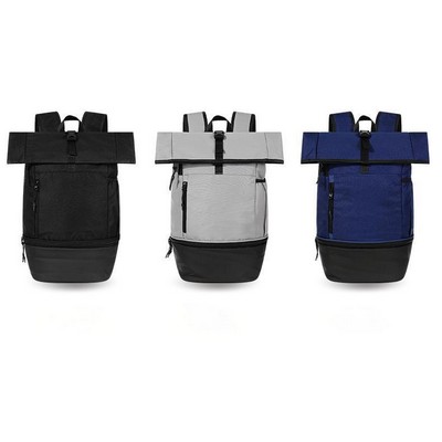 Dual-Chamber Roll-Top Sport Backpack