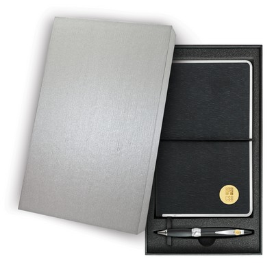 Black Journal Set W/ Gold Medallion