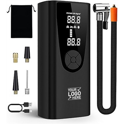 Tire Inflator Portable Air Compressor Gauge Emergency Light for Car Motor Ball