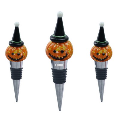 Festive Halloween Orange Pumpkin Wine Stopper Cork