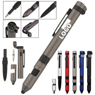 Multifunction 6" 1 Tool With Ballpoint Pen For Camping