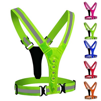 LED Reflective Safety Vest with V-Shape Design, Pack of 20