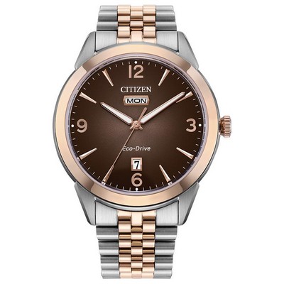 Citizen Men's Rolan Stainless Steel Bracelet Watch Brown Dial