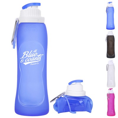 17 Oz Silicone Collapsible Water Bottle