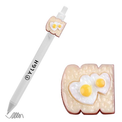 Click Activated Pen With 2-Hearts Egg Toast