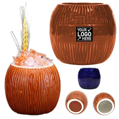 Ceramic Tiki Style Cocktail Mug