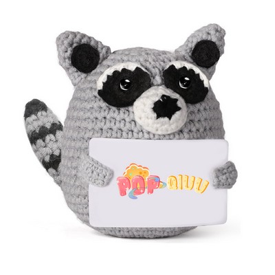 Positive Raccoon Mood Crochet Doll