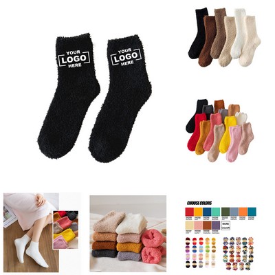 Cozy Non-Slip Fuzzy Slipper Socks - Warm Winter Chenille Home Booties
