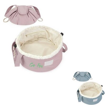 Barrel Drawstring Makeup Bag