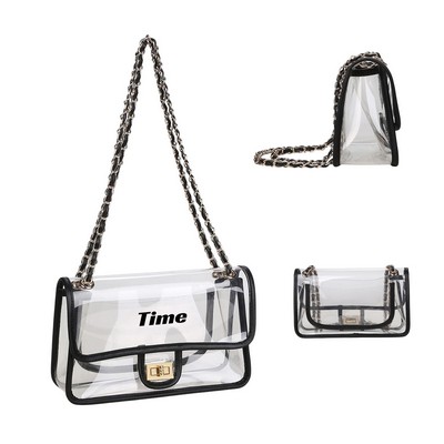 Women's PVC Clear Purse Handbag for Stadium