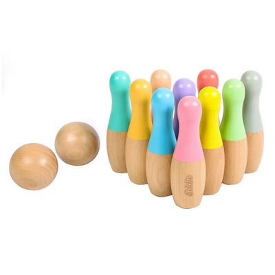 12-Piece Wooden Toddler Bowling Toy Set
