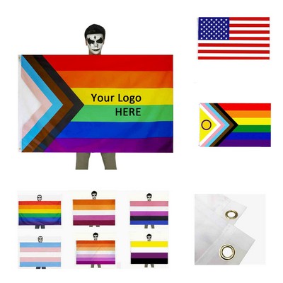 3' x 5' Polyester Custom Rainbow Flag