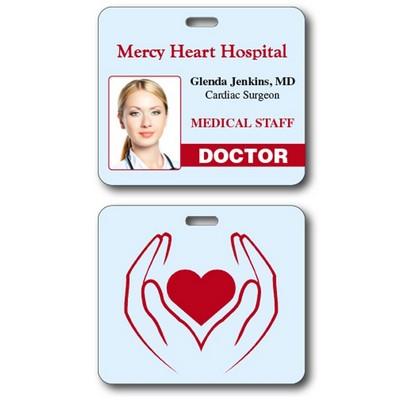 Plastic I.D./Event Badge with Punch - 3.625x3.125 - 14 pt.