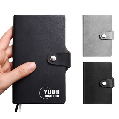 A7 Notebook Smooth PU Cover With Snap Buttons
