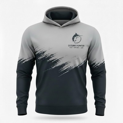 Sublimated Long Sleeve Fishing Hooded Shirt Mesh UPF 180G