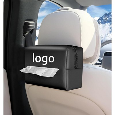 Pu Leather Car Seat Tissue Holder Box