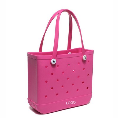 Portable EVA Large-Capacity Beach Tote Waterproof Perforated Handheld Basket Durable Lightweight