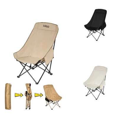 High-Back Folding Moon Chair for Outdoor Camping