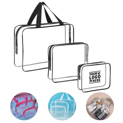 3-Piece Clear Cosmetic Organizer Set