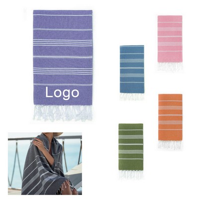 Premium Turkish Cotton Tassel Towel for Pool and Spa