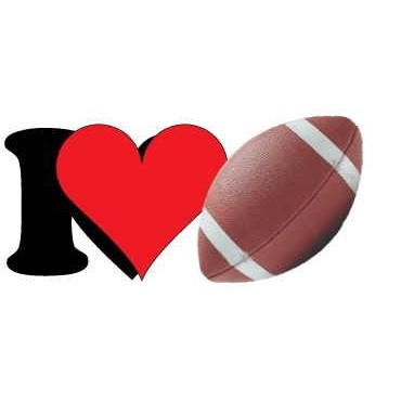 I Love Football Magnet w/ Full Magnetic Back (3 Square Inch)