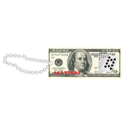 Las Vegas Royal Flush $100 Bill Key Chain w/ Black Back (12 Square Inch)