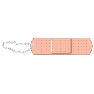 Adhesive Bandage Promotional Key Chain w/ Black Back (8 Square Inch)