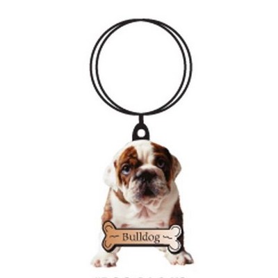 Bulldog Keychain w/Mirrored Back (8 Square Inch)
