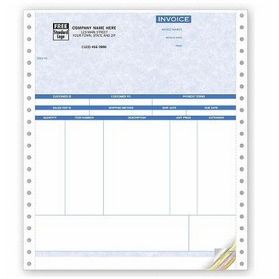 Parchment Continuous Product Invoices (2 Part)
