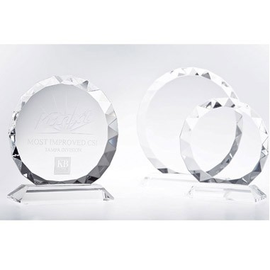Gem Cut Circle Crystal W/Base (Screen)