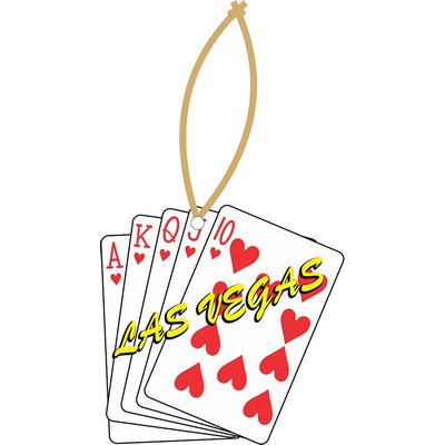 Hearts Royal Flush Ornament w/ Clear Mirror Back (3 Square Inch)