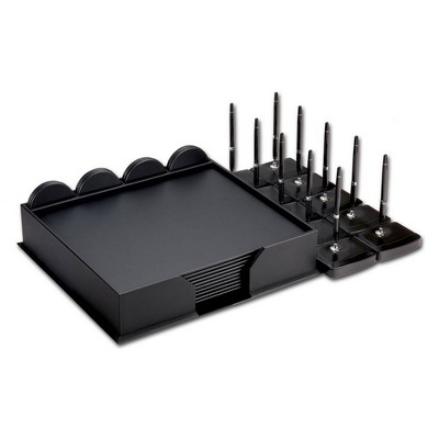 Leatherette Black Conference Room Set (33-Piece)