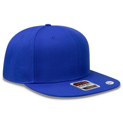 OTTO Wool Blend Twill Round Flat Visor "OTTO SNAP" 6 Panel Pro Style Snapback Hat
