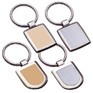 Stock Key Chain - Square Fob w/Light Brown Center
