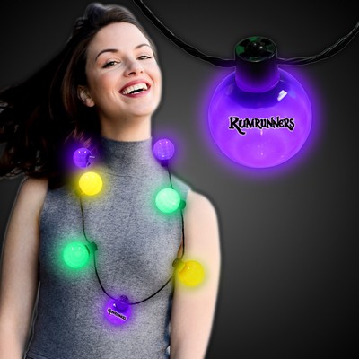 Mardi Gras LED Ball Necklace(Pad Printed)