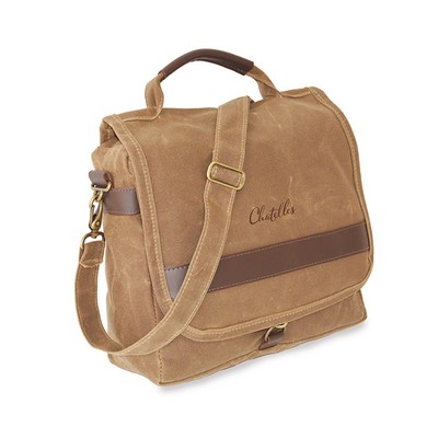 14oz Waxed Canvas Urban Messenger Bag/Leather