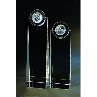 Golf Tower Optical Crystal Award/Trophy 9"H - Variant B