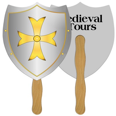 Shield Hand Fan Full Color (2 Sides)