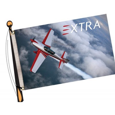 RUSH 24 Hour 14"x20" Single Sided Flag With Webbing & 2 Grommets