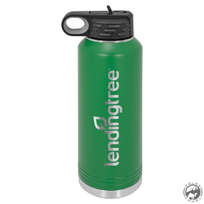 Powder Coated Green Travel Water Bottle