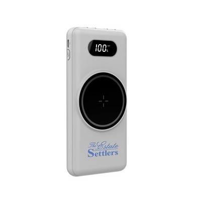 15 W 10000mAh LED Display Magnet Power Bank With Build-in Cables