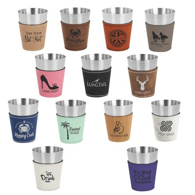 2 oz. Leatherette Wrapped Stainless Steel Shot Glass