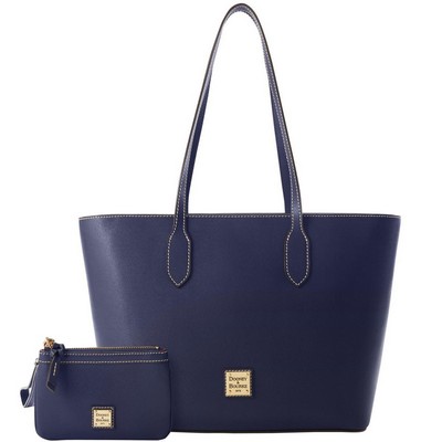 Dooney & Bourke Saffiano Tote And Medium Wristlet - Marine Blue