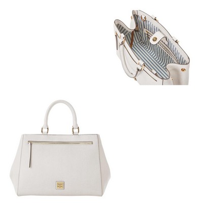 Dooney & Bourke Ecru Saffiano Zip Satchel