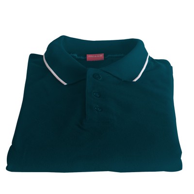 Polo Cotton Airtex Tipped Collar bule-XS - 5XLT