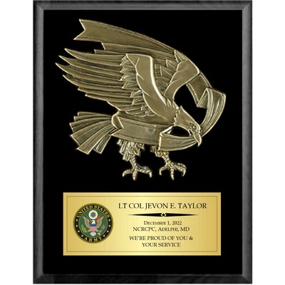 Cast Bronze Eagle Mount on Black Plaque (8"x10")
