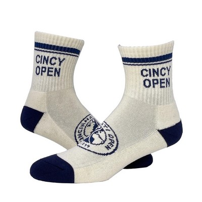 Woven Bamboo Cotton Mini Athletic Crew Socks