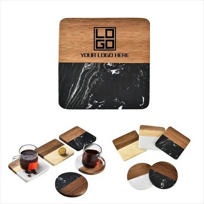 Marble And Wooden Coaster