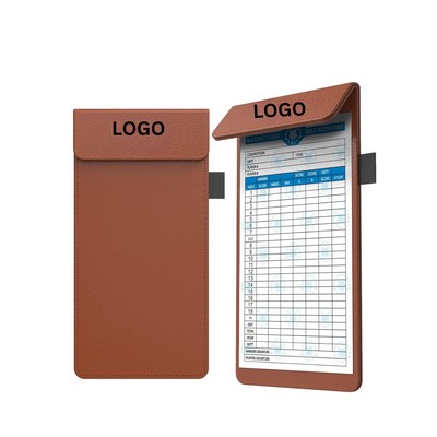PU Leather Golf Scorecard Holder with Magnetic Closure